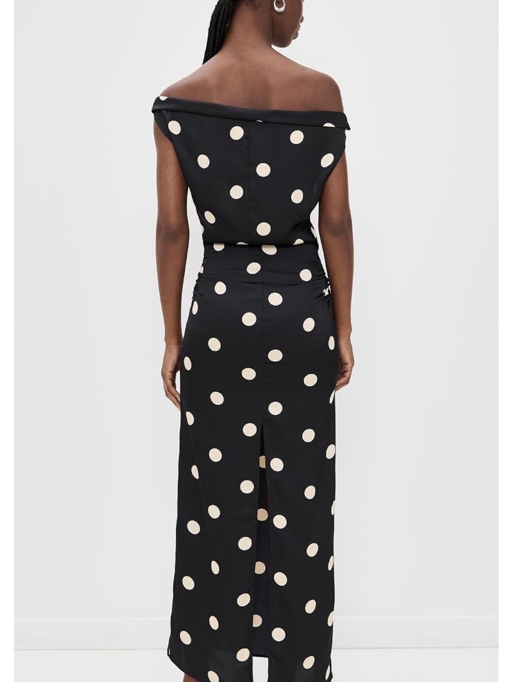 Lioness Black One-Shoulder Polka Dot Maxi Dress